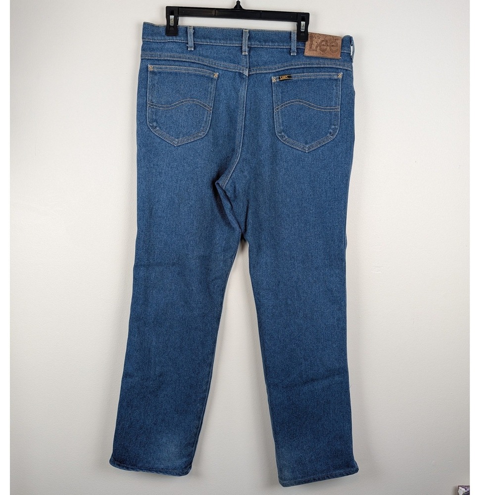 Vintage Lee Riders Mens 38x32 Blue Straight Leg Jeans Made in USA 200-2046 Denim - Picture 3 of 11